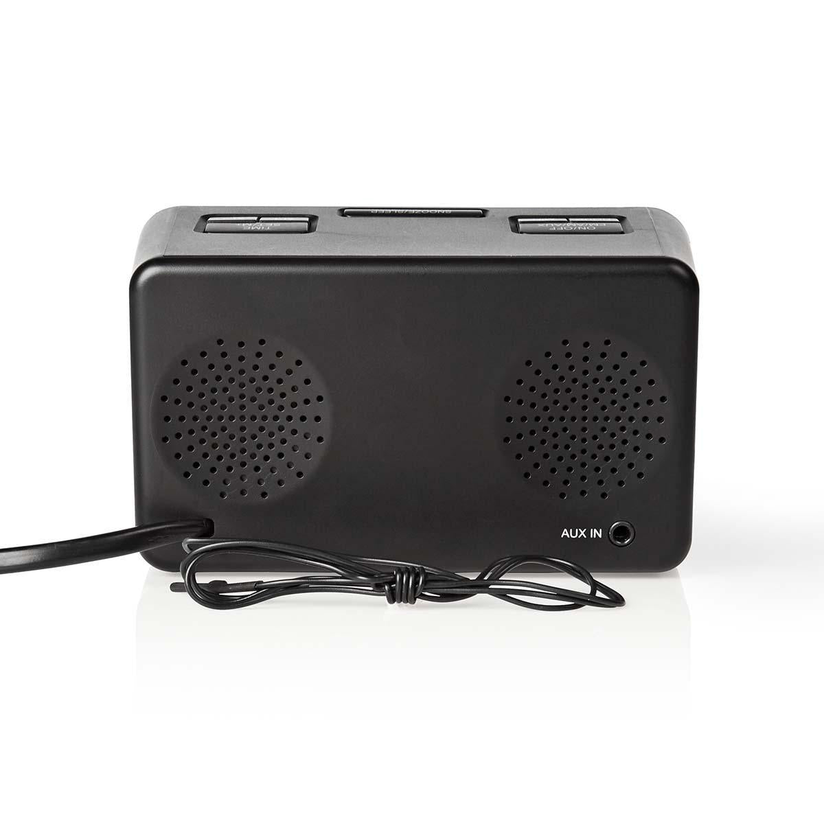 Digital Clock Radio | LED Display | 1x 3.5 mm Audio Input | Time projection | AM / FM | Snooze function | Sleep timer | Number of alarms: 2 | Black