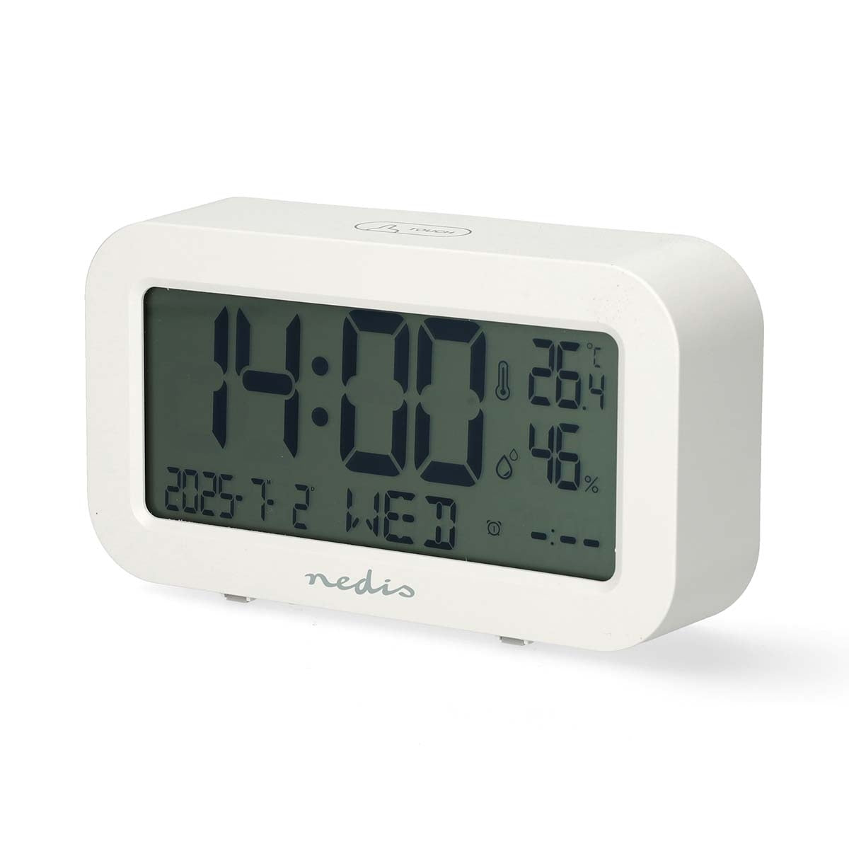 Digital Desk Alarm Clock, LCD, Snooze, Timer, White
