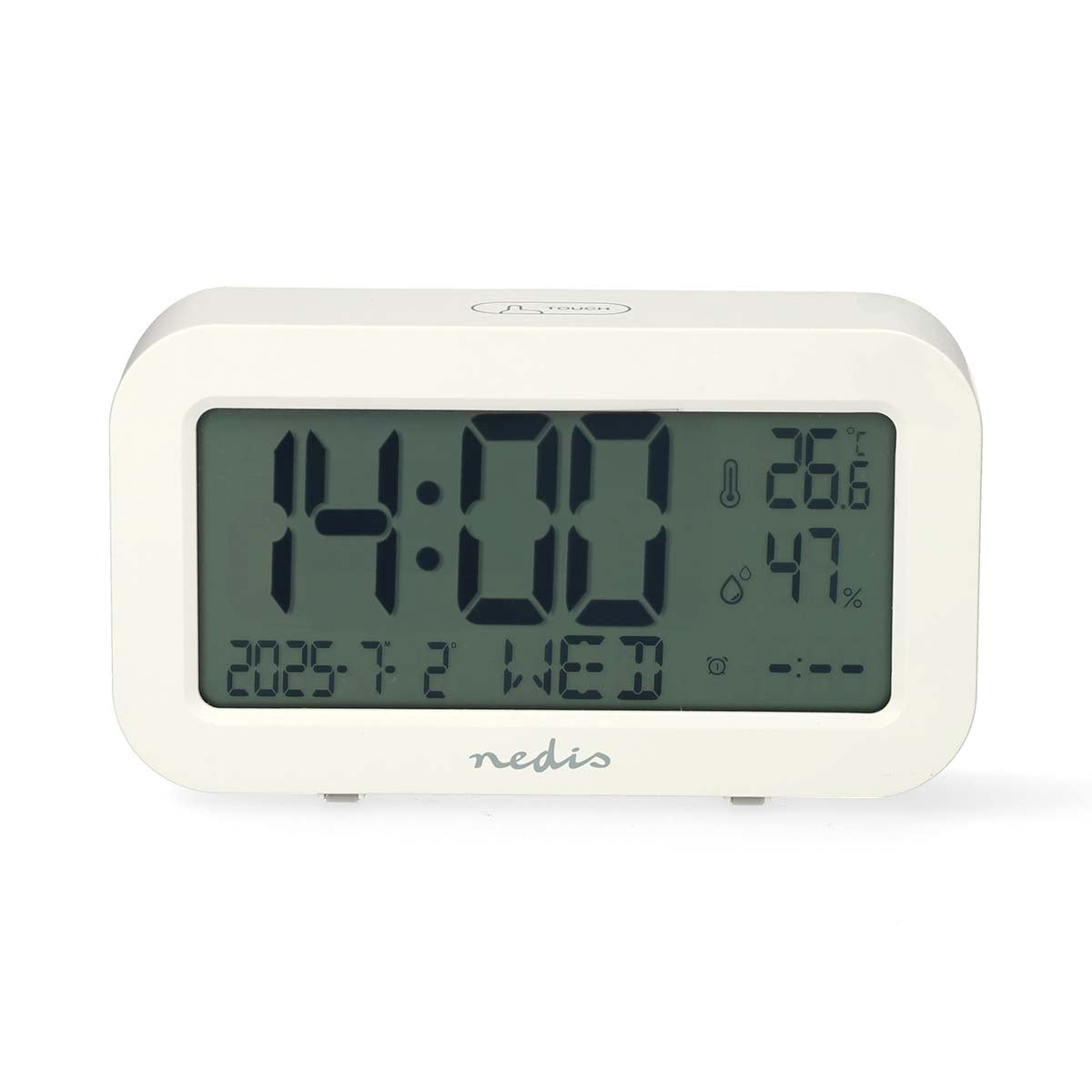 Digital Desk Alarm Clock, LCD, Snooze, Timer, White