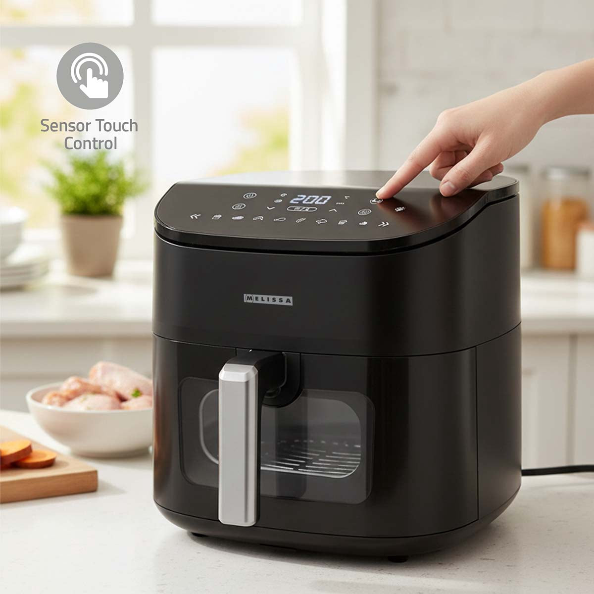 Digital Hot Air Fryer XXL, 7.6L, 60-Min Timer, 8 Presets