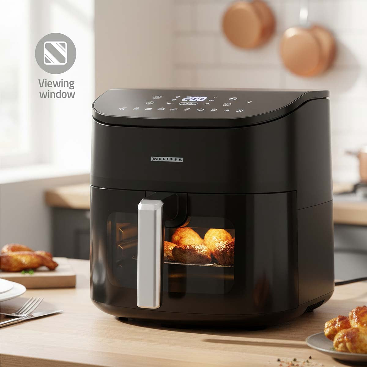 Digital Hot Air Fryer XXL, 7.6L, 60-Min Timer, 8 Presets