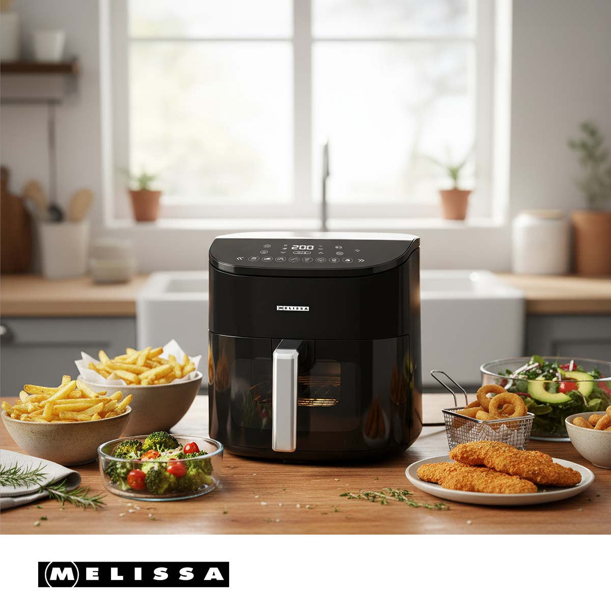 Digital Hot Air Fryer XXL, 7.6L, 60-Min Timer, 8 Presets