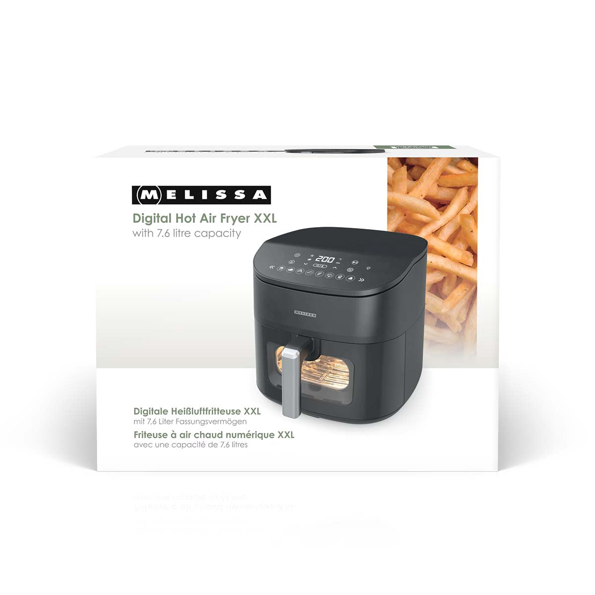 Digital Hot Air Fryer XXL, 7.6L, 60-Min Timer, 8 Presets