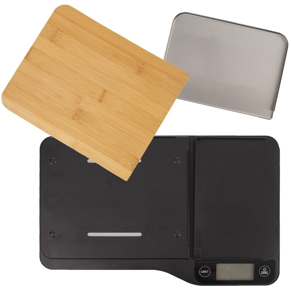 Digital Kitchen Scale with LCD and Stainless Cutting Board