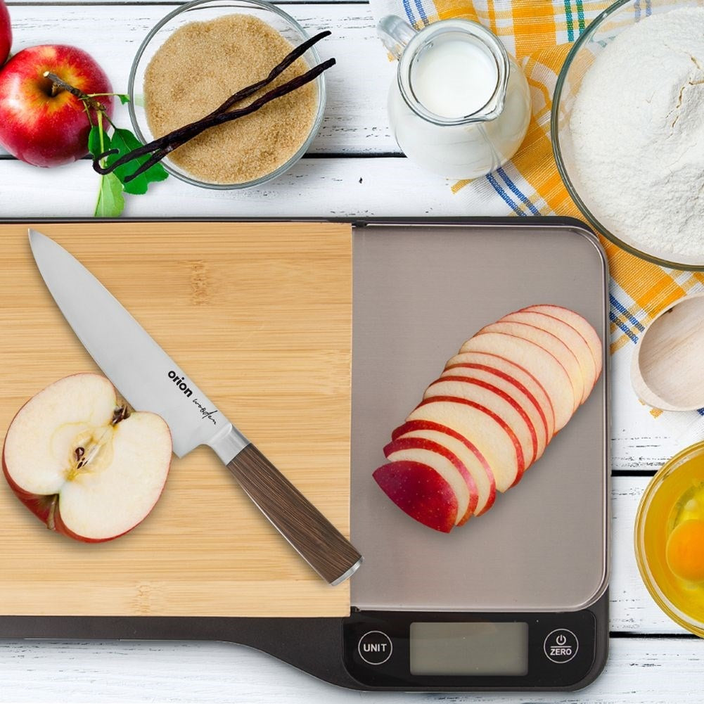 Digital Kitchen Scale with LCD and Stainless Cutting Board