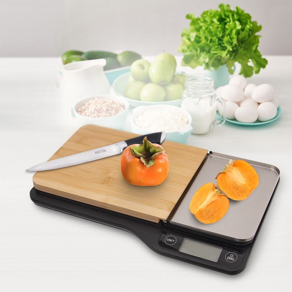 Digital Kitchen Scale with LCD and Stainless Cutting Board