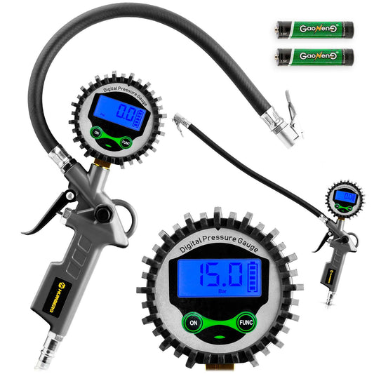 Digital Tire Inflator Gun with LCD Display, 0-15 BAR