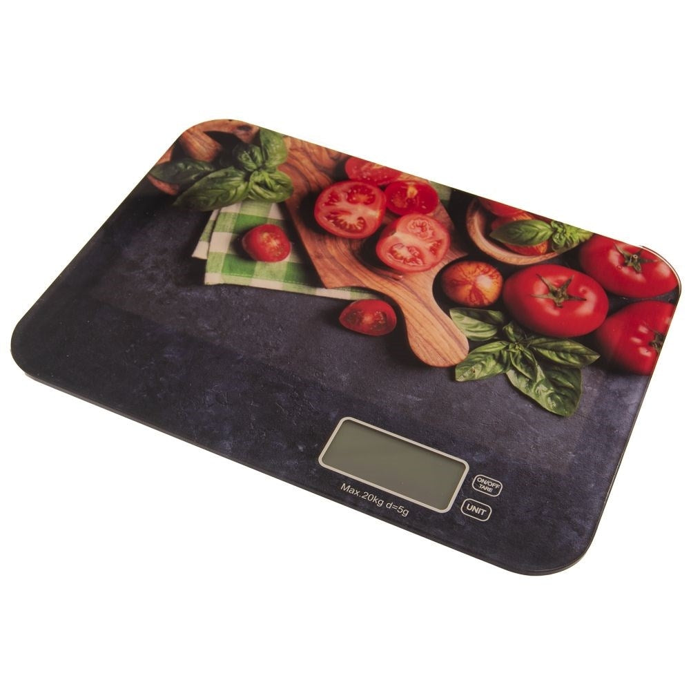 Digital kitchen scale in glass/plastic, 20 kg max, LCD display