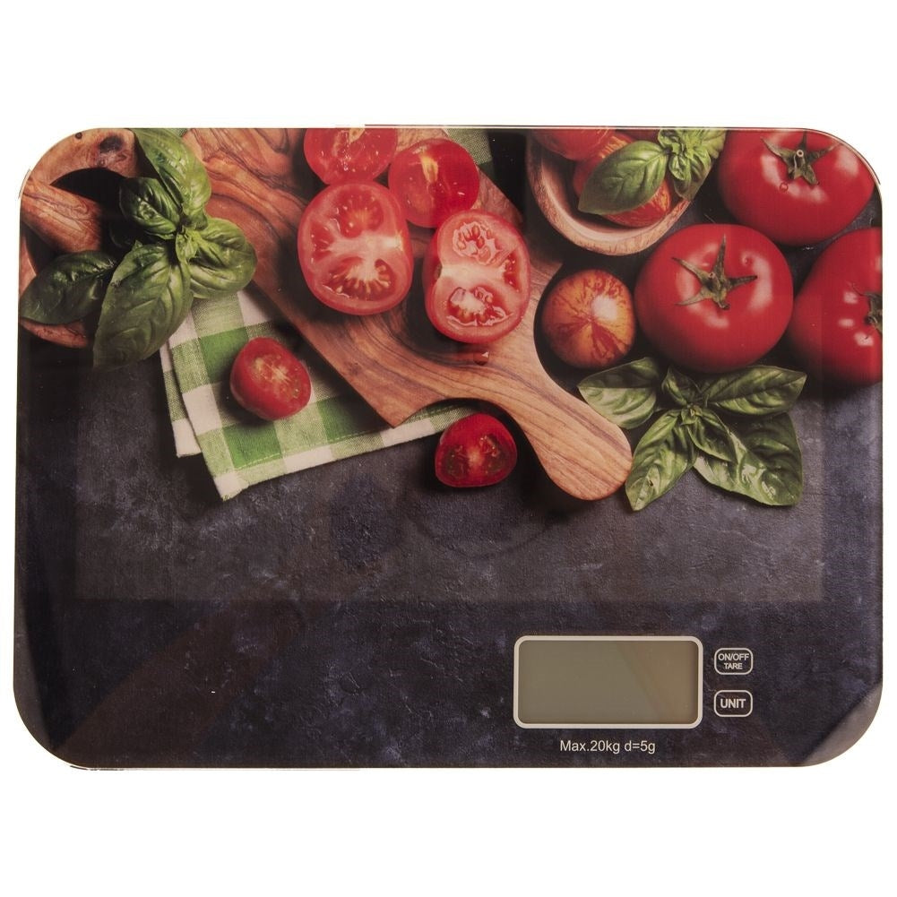 Digital kitchen scale in glass/plastic, 20 kg max, LCD display