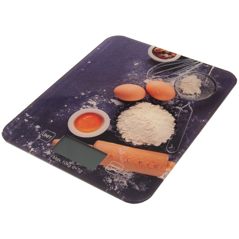 Digital kitchen scale, tempered glass, 10 kg, 1 g accuracy