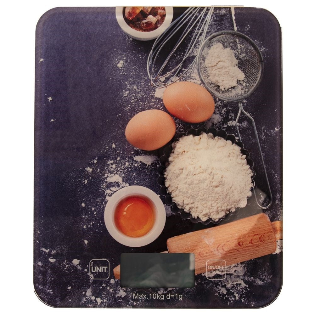 Digital kitchen scale, tempered glass, 10 kg, 1 g accuracy