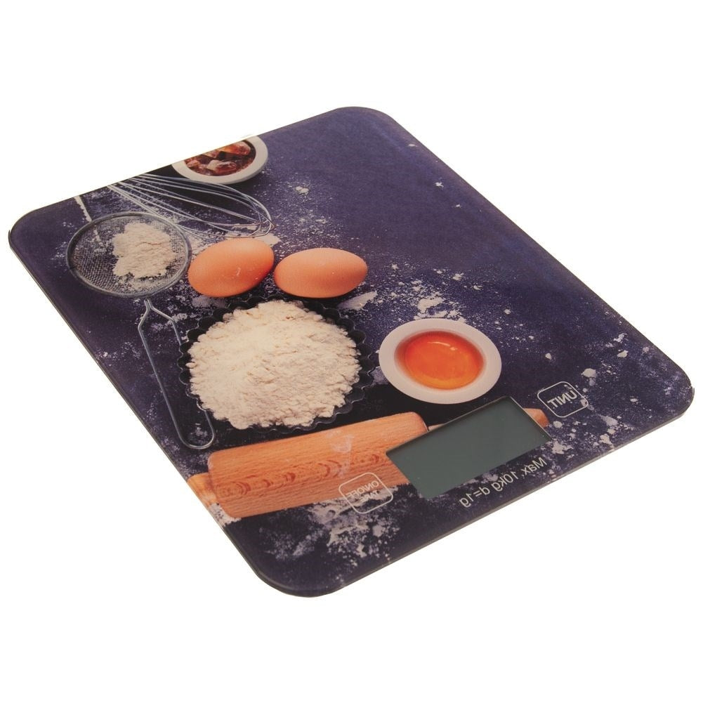 Digital kitchen scale, tempered glass, 10 kg, 1 g accuracy