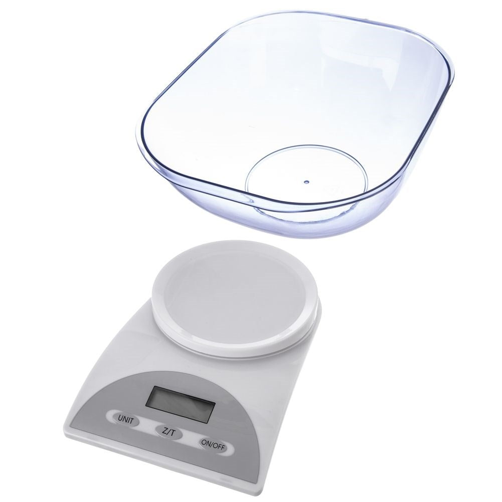 Digital kitchen scale with LCD display and 3L bowl