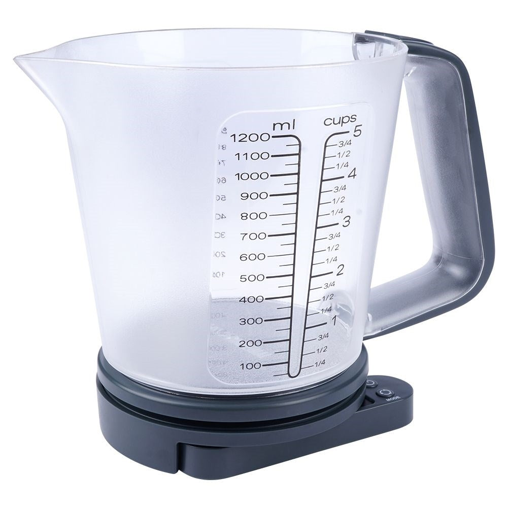 Digital kitchen scale with measuring jug and LED display, max 5 kg