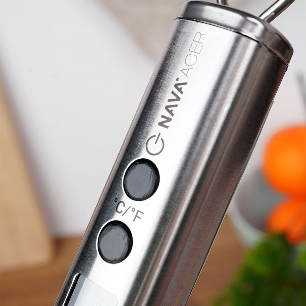 Digital kitchen thermometer with tip and LCD display