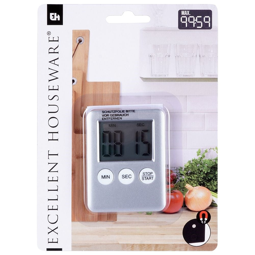 Digital kitchen timer with magnet for easy installation