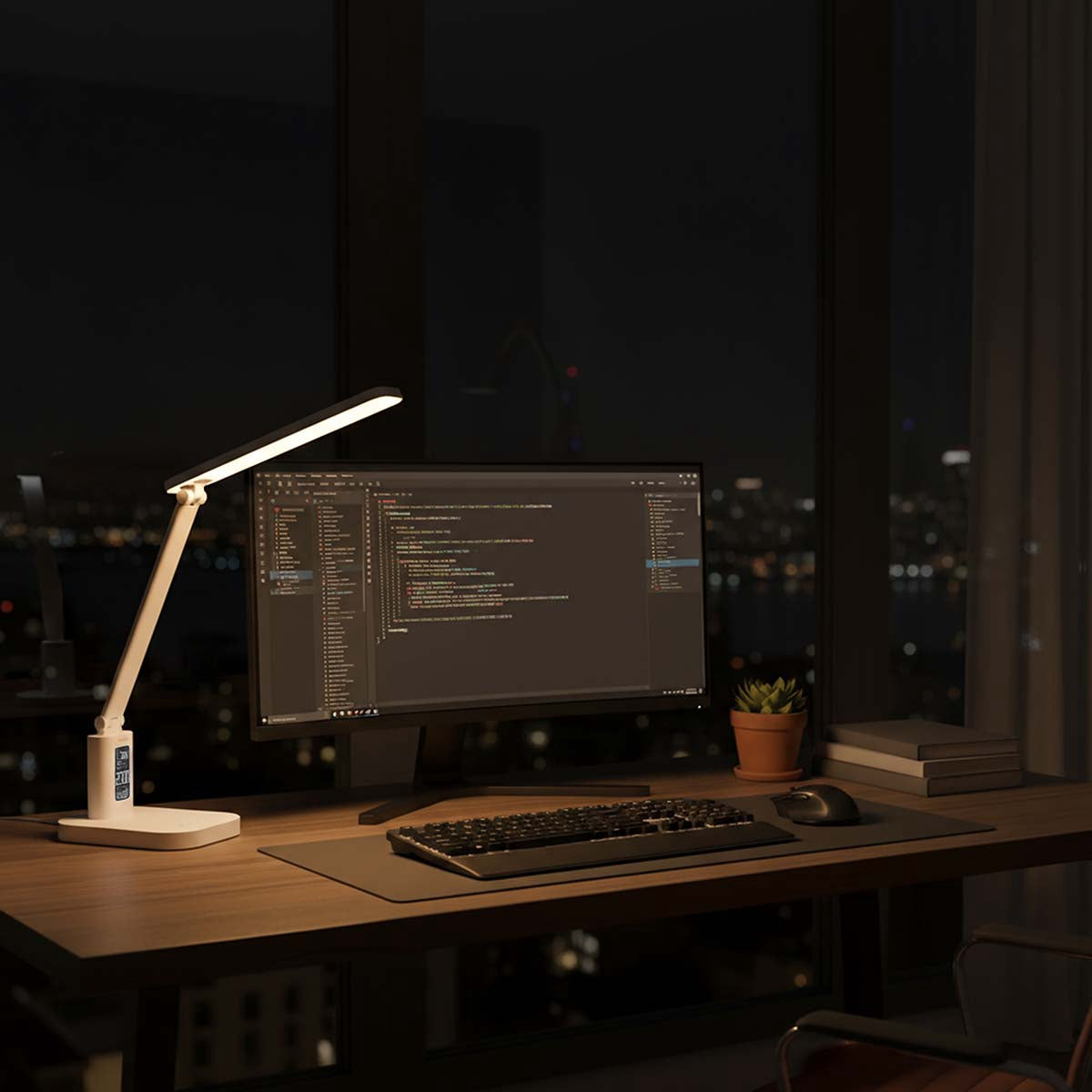 Dimmable LED Desk Lamp with Mirror, 3 Modes, Rechargeable