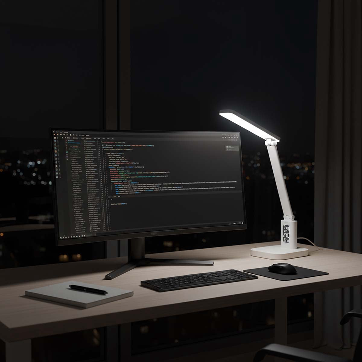 Dimmable LED Desk Lamp with Mirror, 3 Modes, Rechargeable