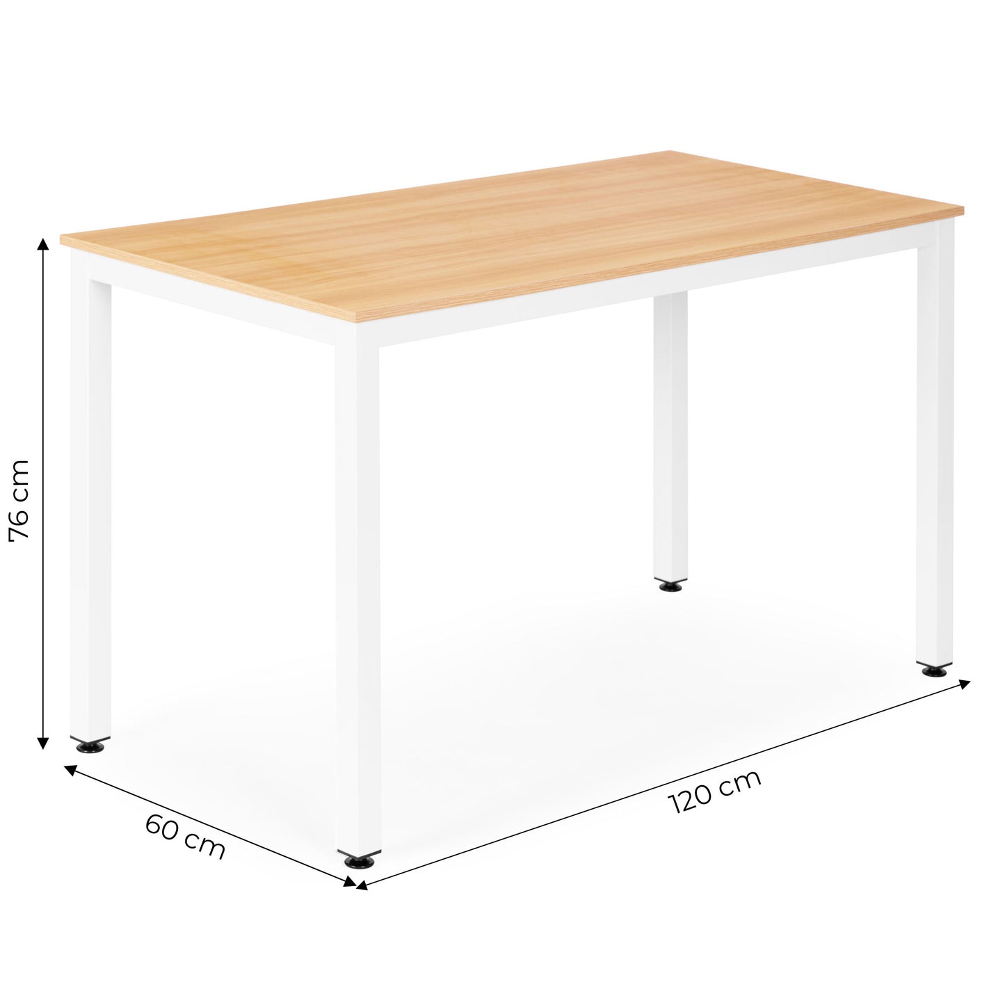 Dining Table Desk, 120x60 cm, MDF, Light Oak Finish