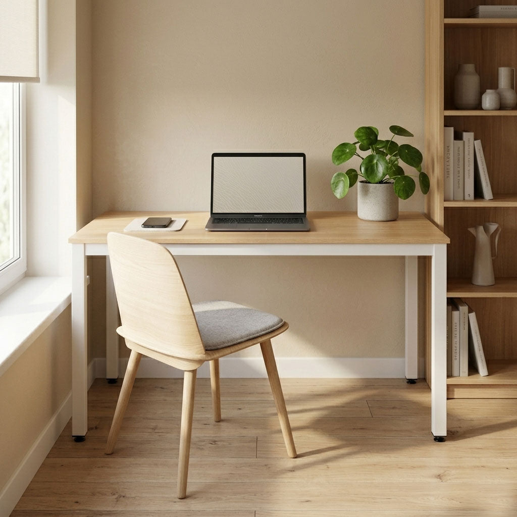 Dining Table Desk, 120x60 cm, MDF, Light Oak Finish