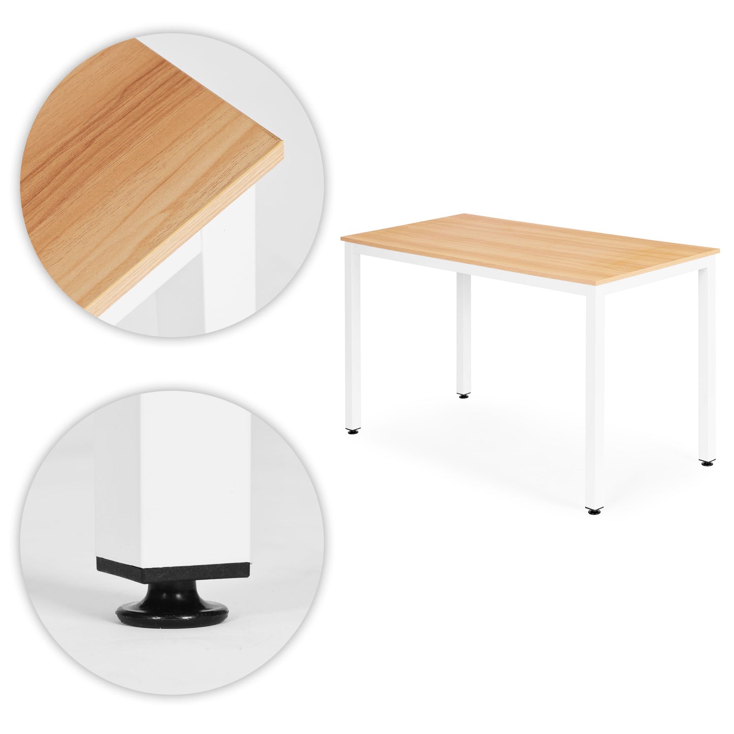Dining Table Desk, 120x60 cm, MDF, Light Oak Finish
