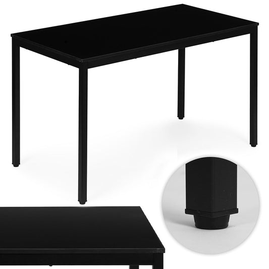 Dining Table/Desk, 120x60 cm, MDF & Metal, Black