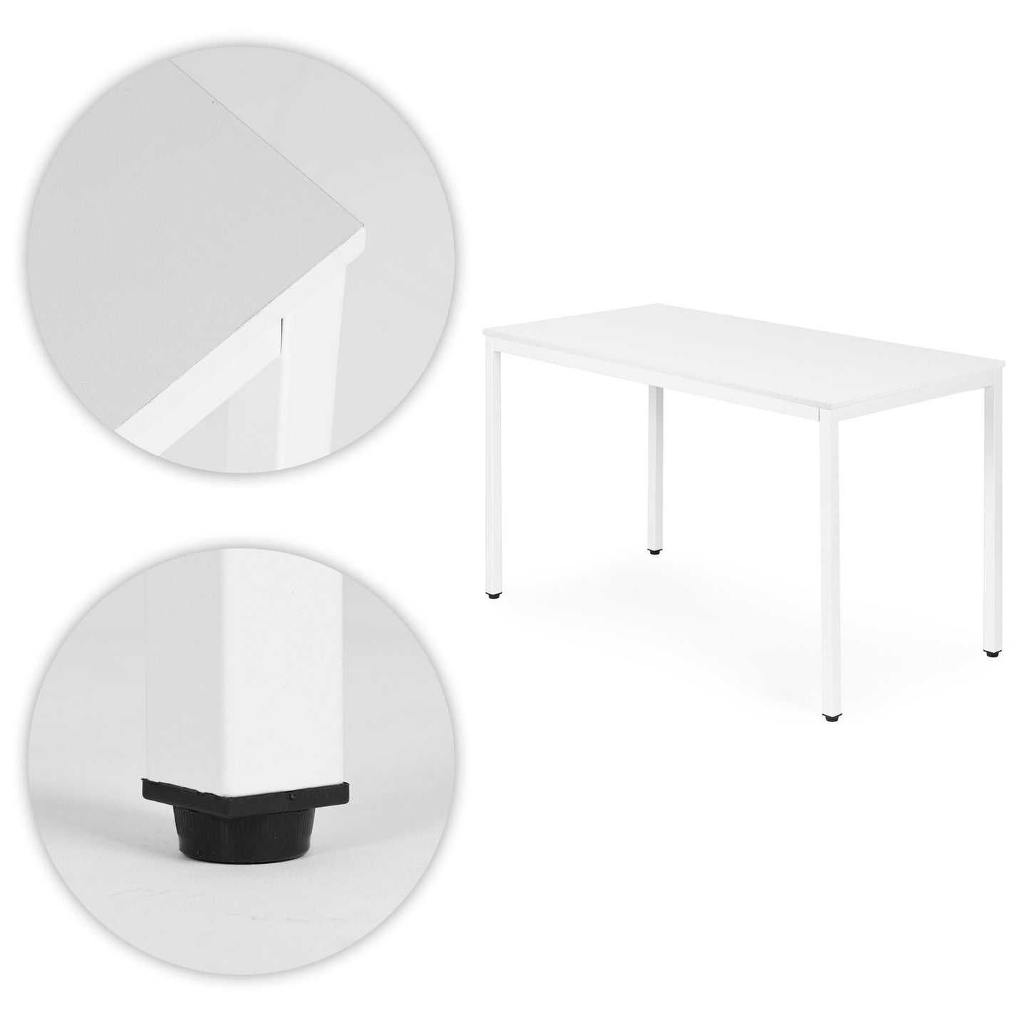 Dining Table/Desk, 120x60 cm, Seats 4-5, White MDF