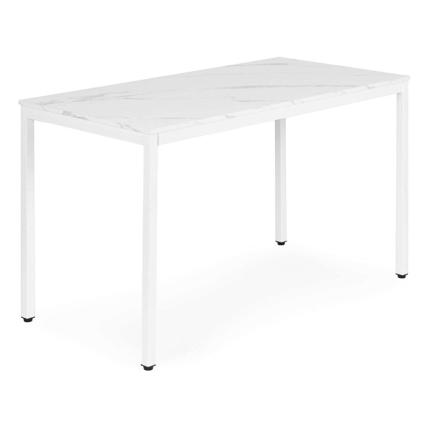 Dining Table/Desk, 120x60 cm, White Marble, Seats 4-5