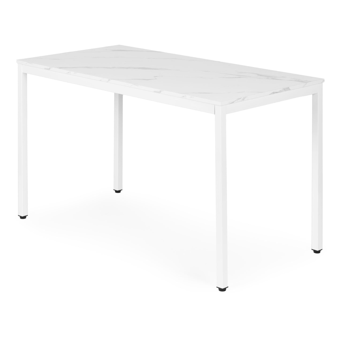 Dining Table/Desk, 120x60 cm, White Marble, Seats 4-5