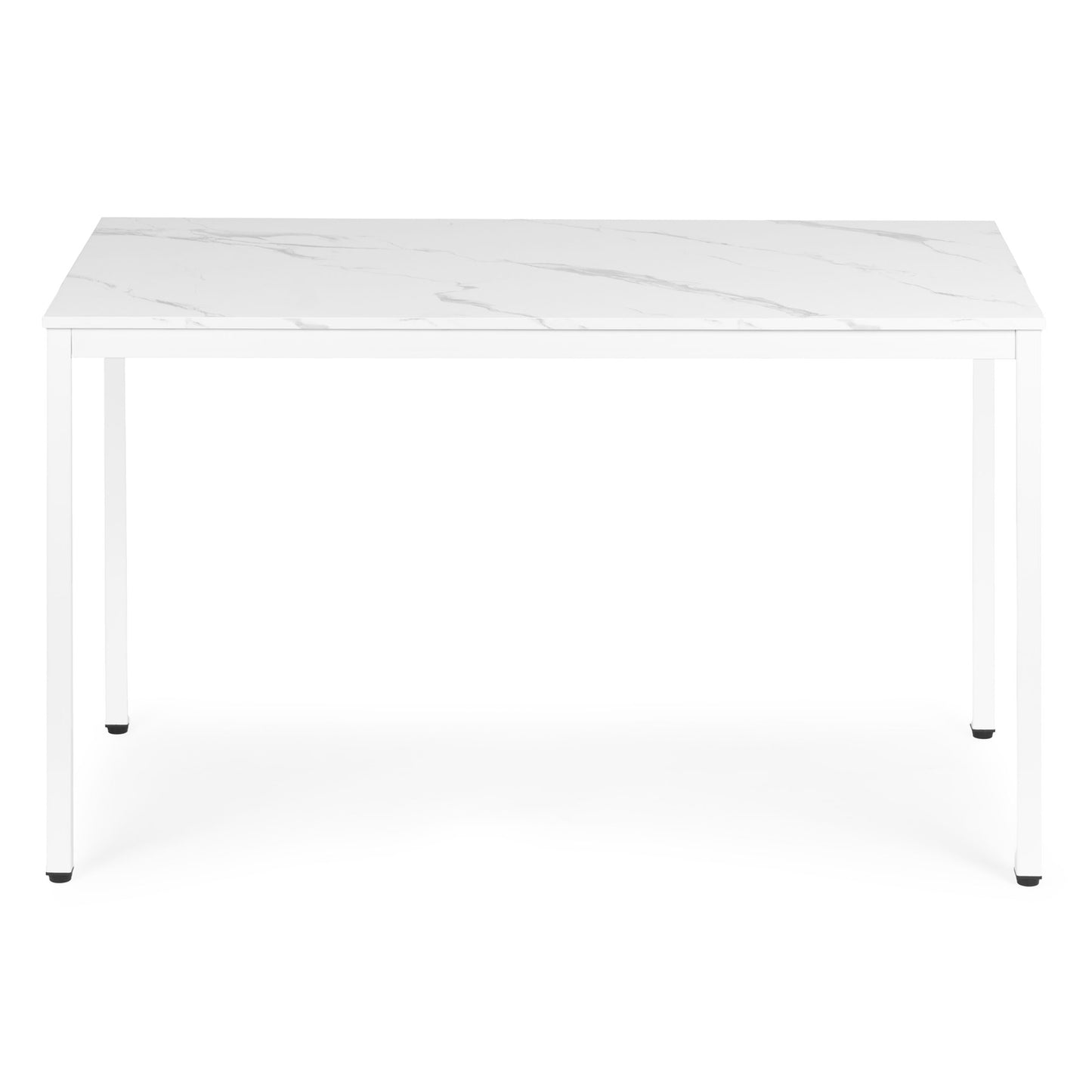Dining Table/Desk, 120x60 cm, White Marble, Seats 4-5