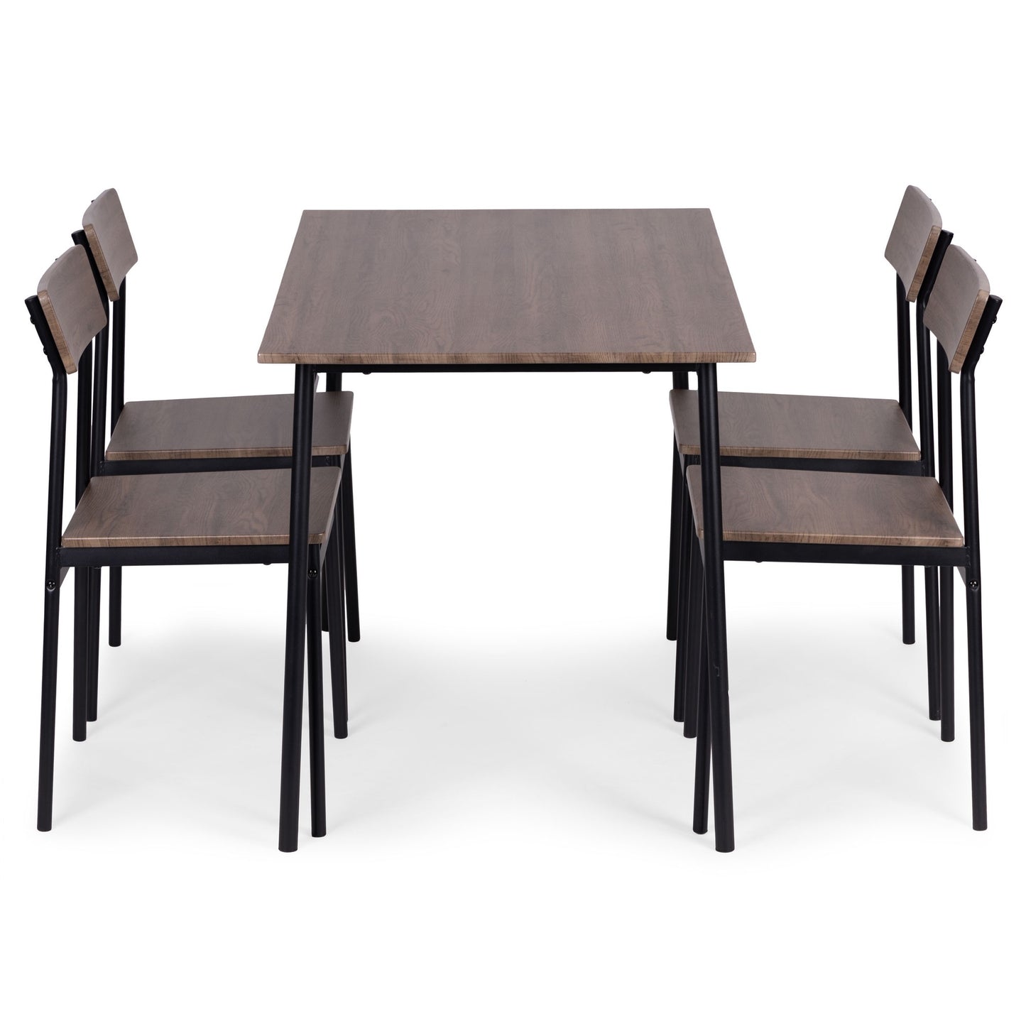 Dining Table Set with 4 Chairs, MDF & Steel