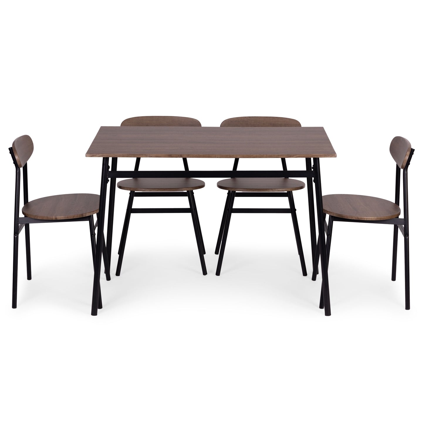 Dining Table Set with 4 Chairs, MDF & Steel