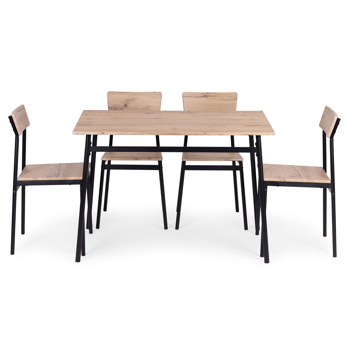 Dining Table Set with 4 Chairs, MDF & Steel