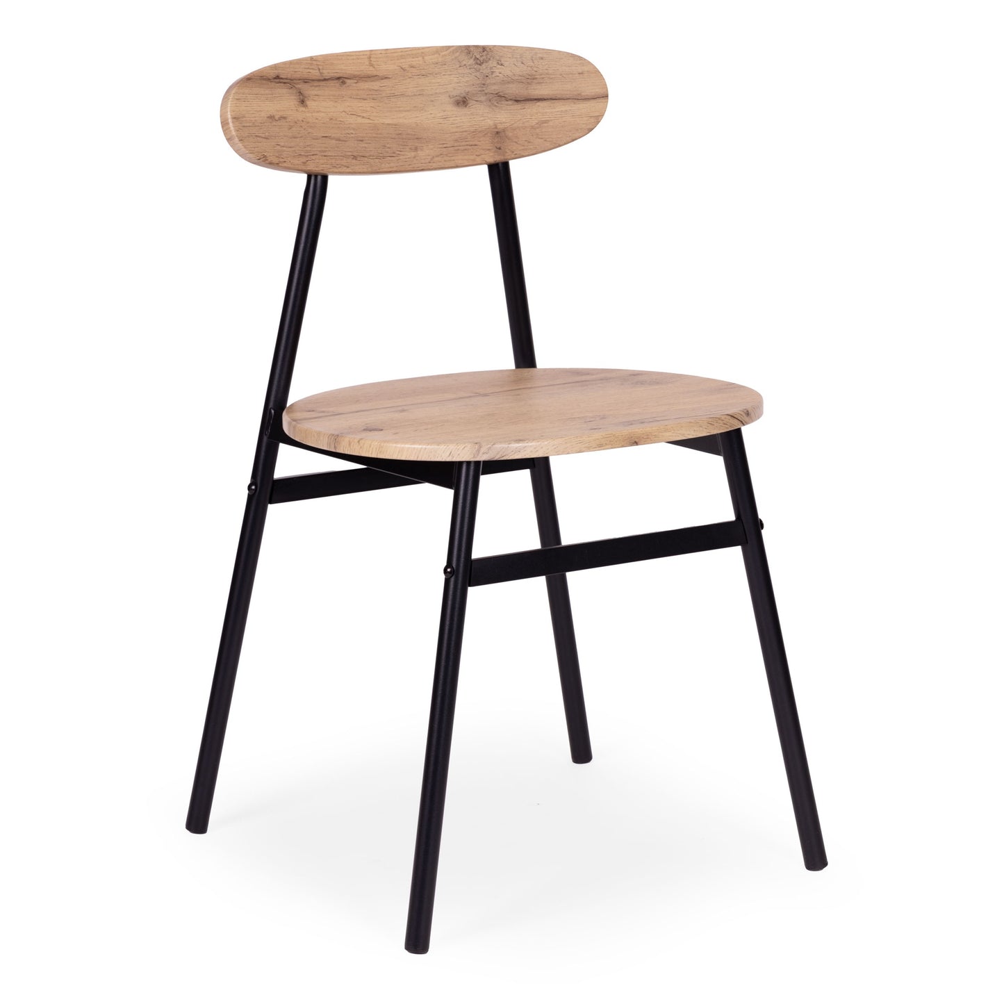 Dining Table Set with 4 Chairs, MDF & Steel