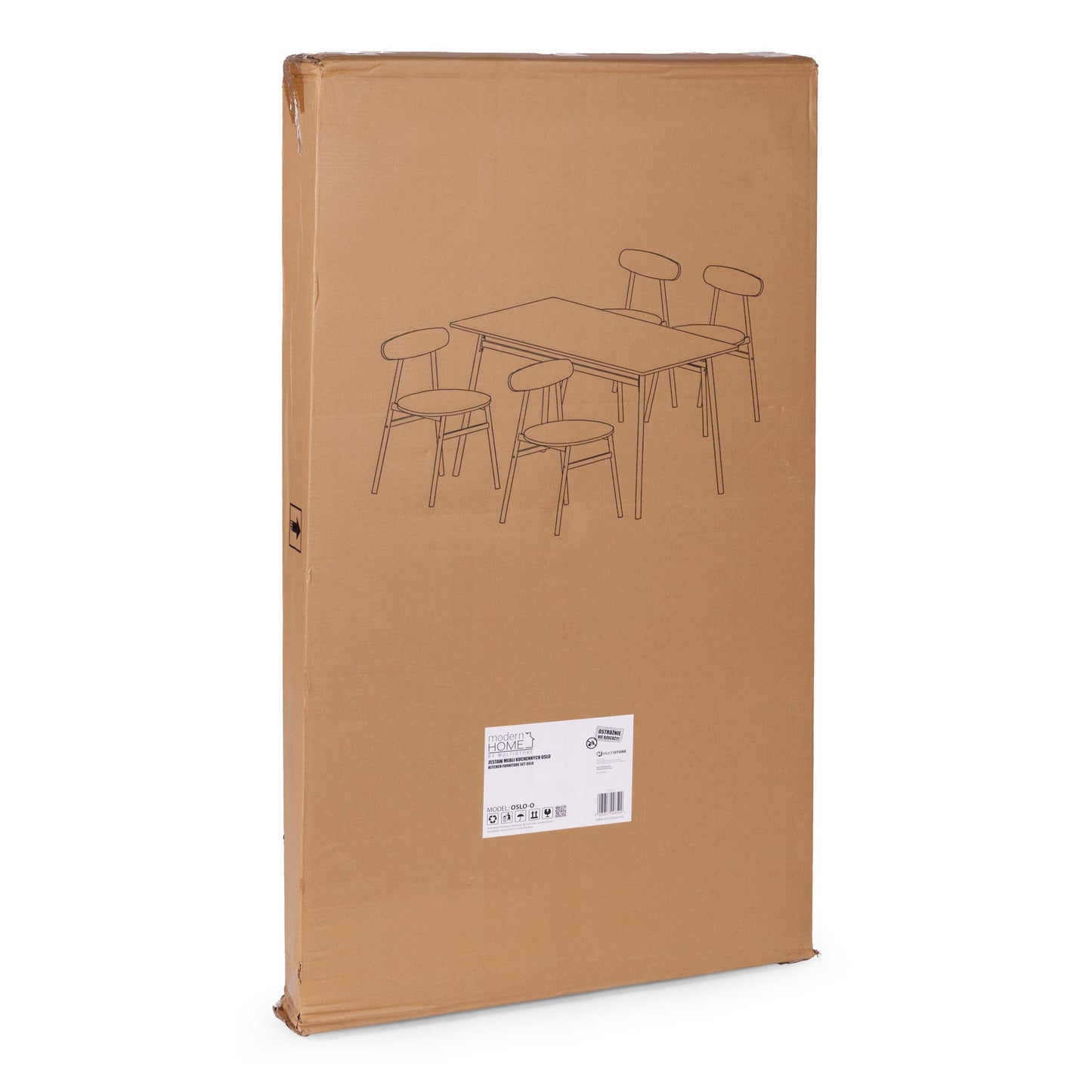 Dining Table Set with 4 Chairs, MDF & Steel