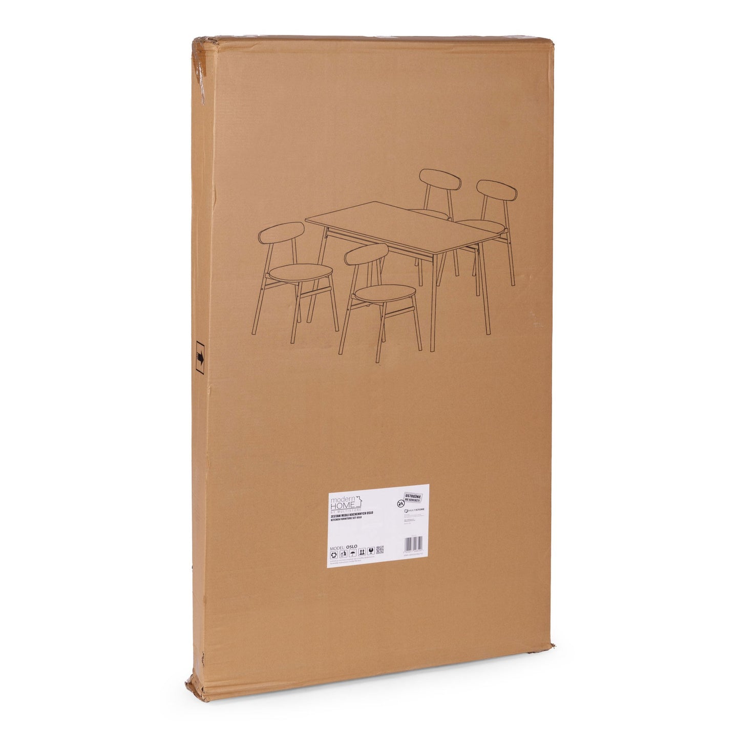 Dining Table Set with 4 Chairs, MDF & Steel