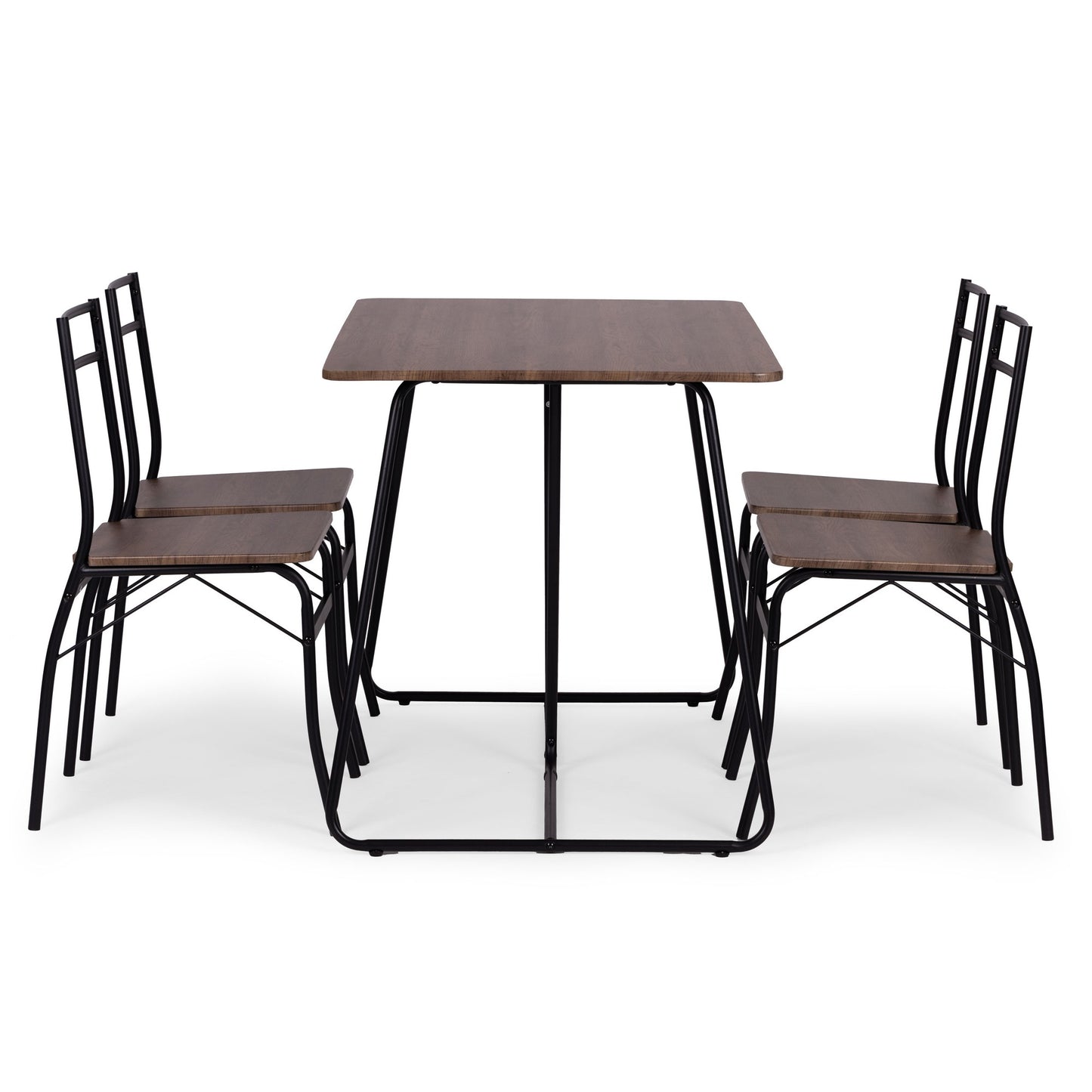 Dining Table Set with 4 Chairs, MDF & Steel