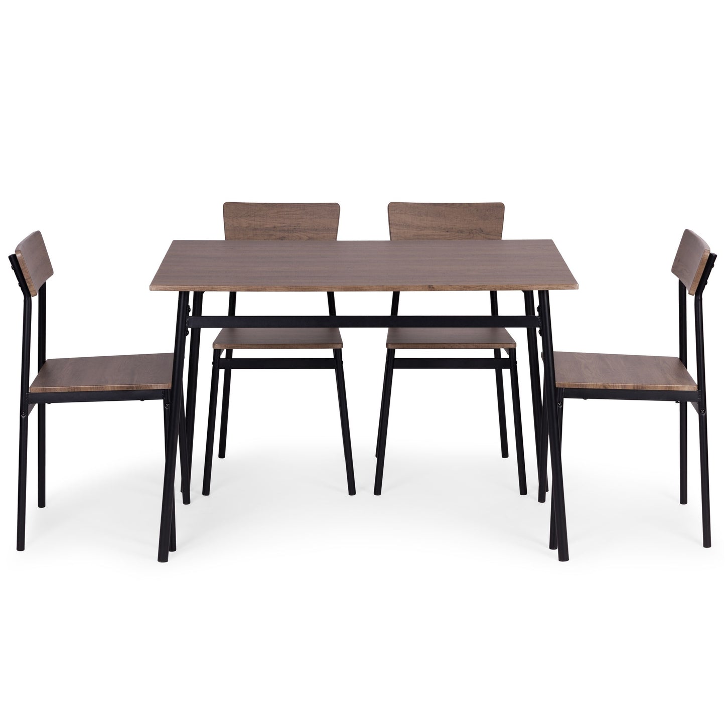 Dining Table Set with 4 Chairs, MDF & Steel