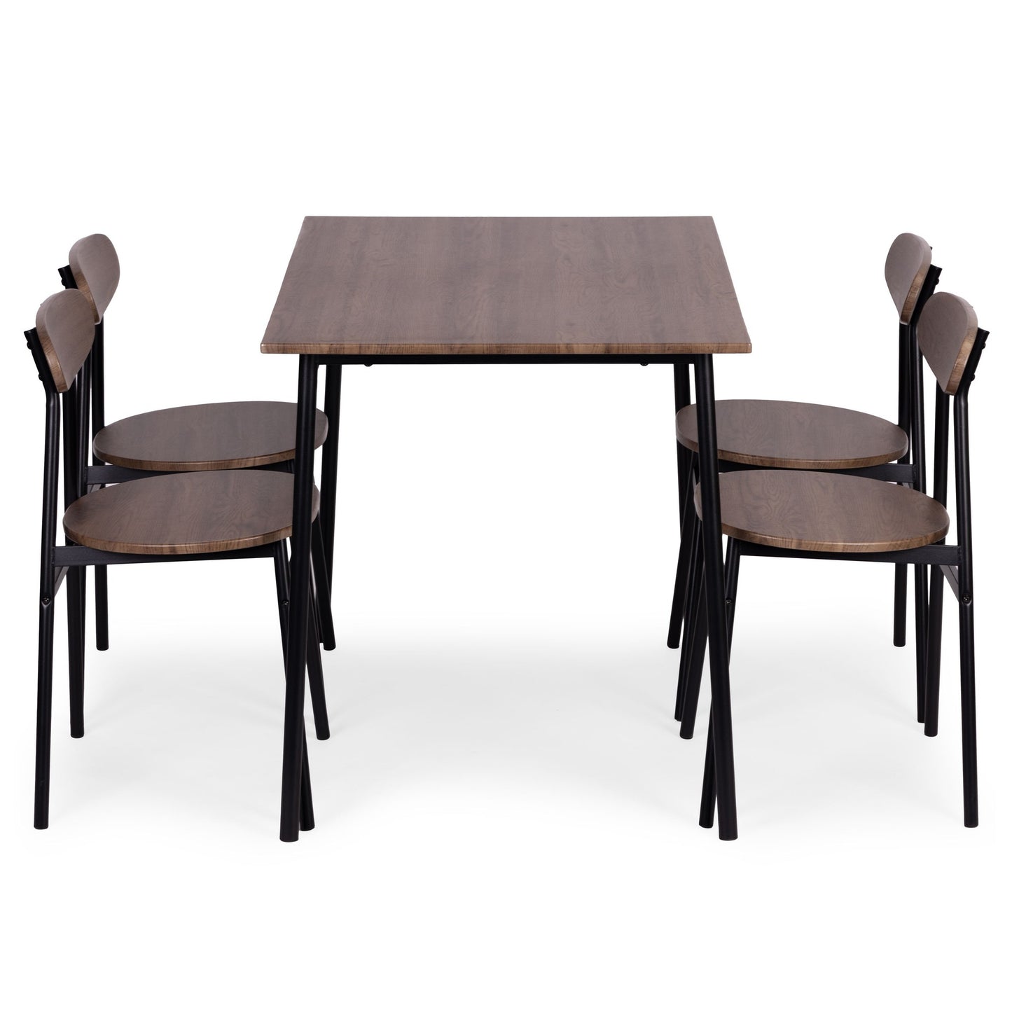 Dining Table Set with 4 Chairs, MDF & Steel
