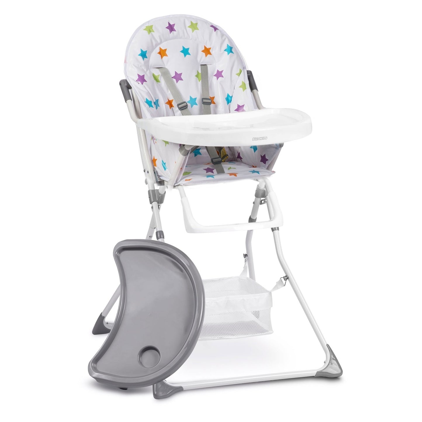 Dining chair Eldo white and gray with star pattern