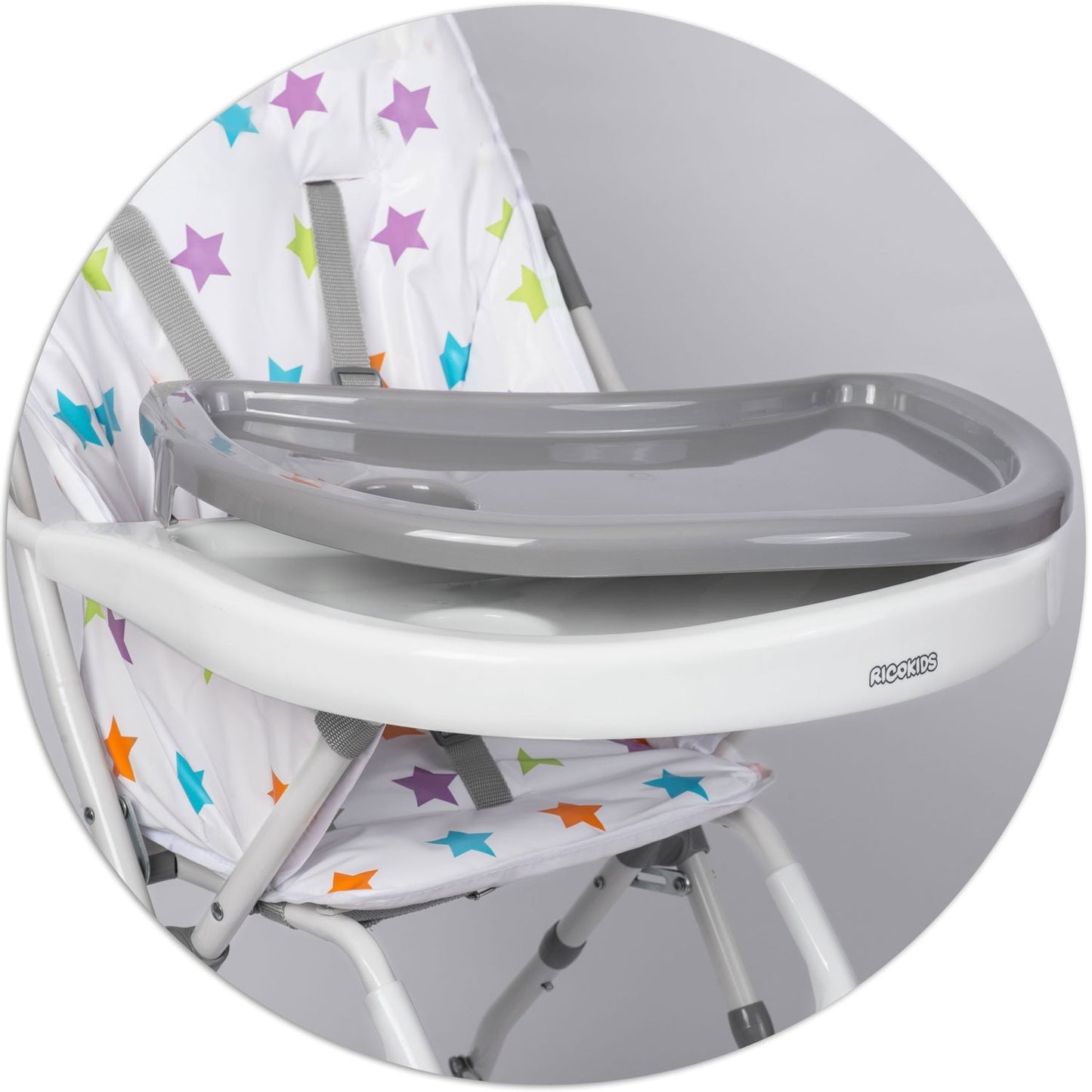 Dining chair Eldo white and gray with star pattern