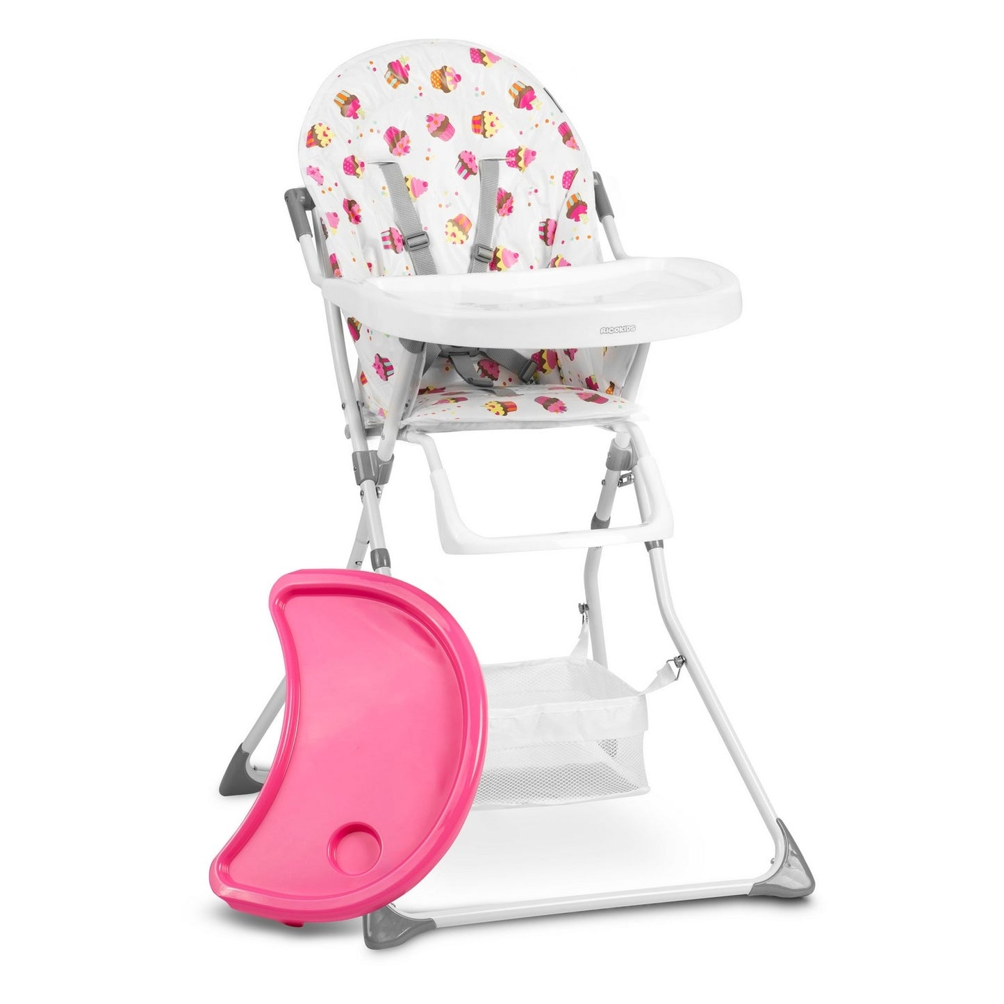 Dining chair Eldo white/pink