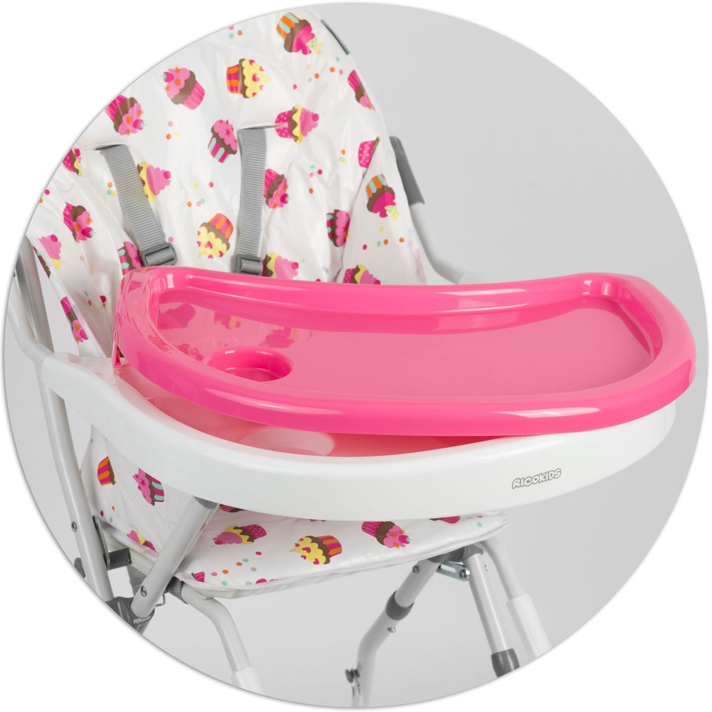 Dining chair Eldo white/pink