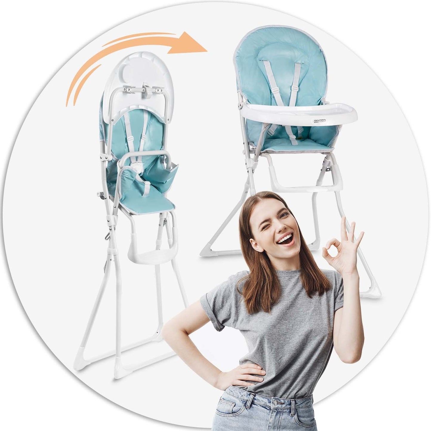 Dining chair for children Fando 7066 white and blue