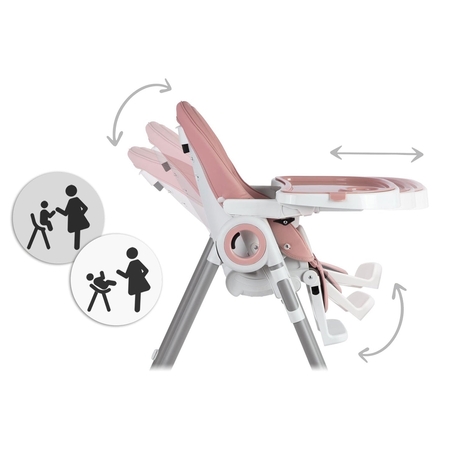 Dining chair with table Nukido Belo pink + toy bow