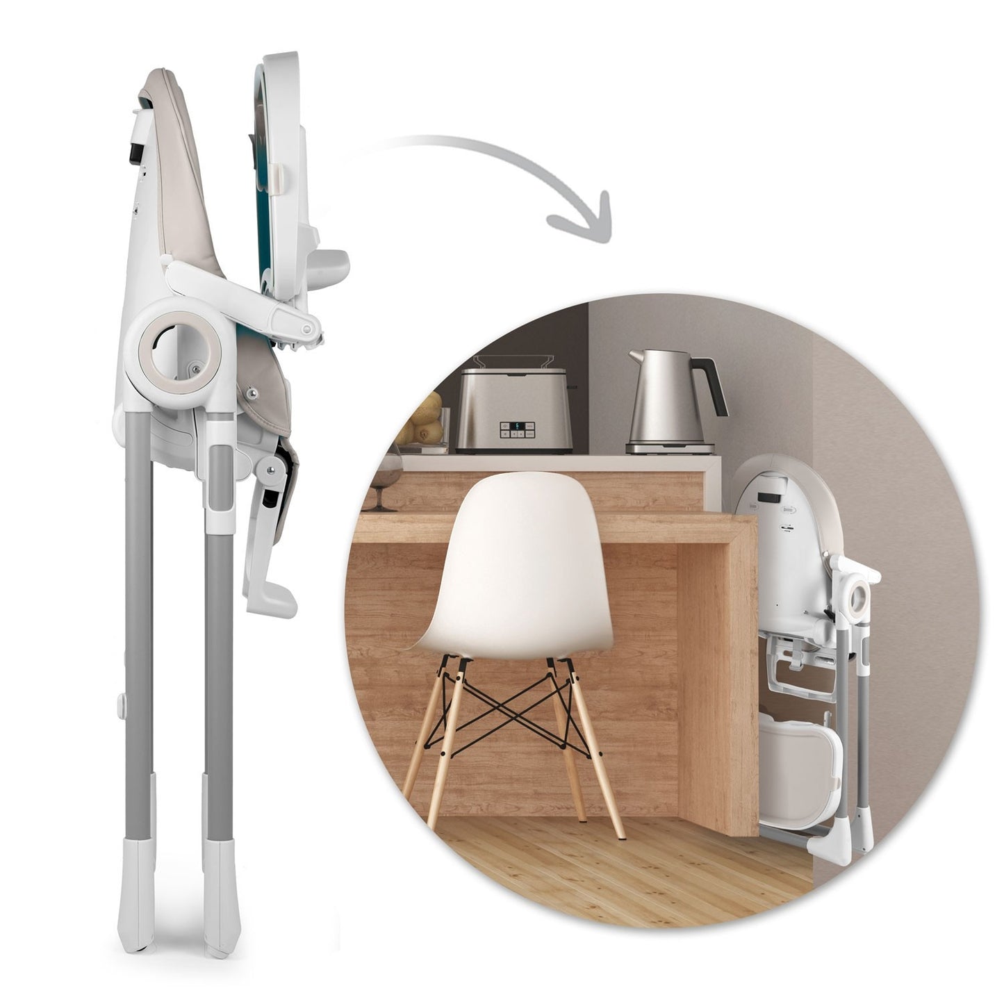 Dining chair with table and lounger Belo gray