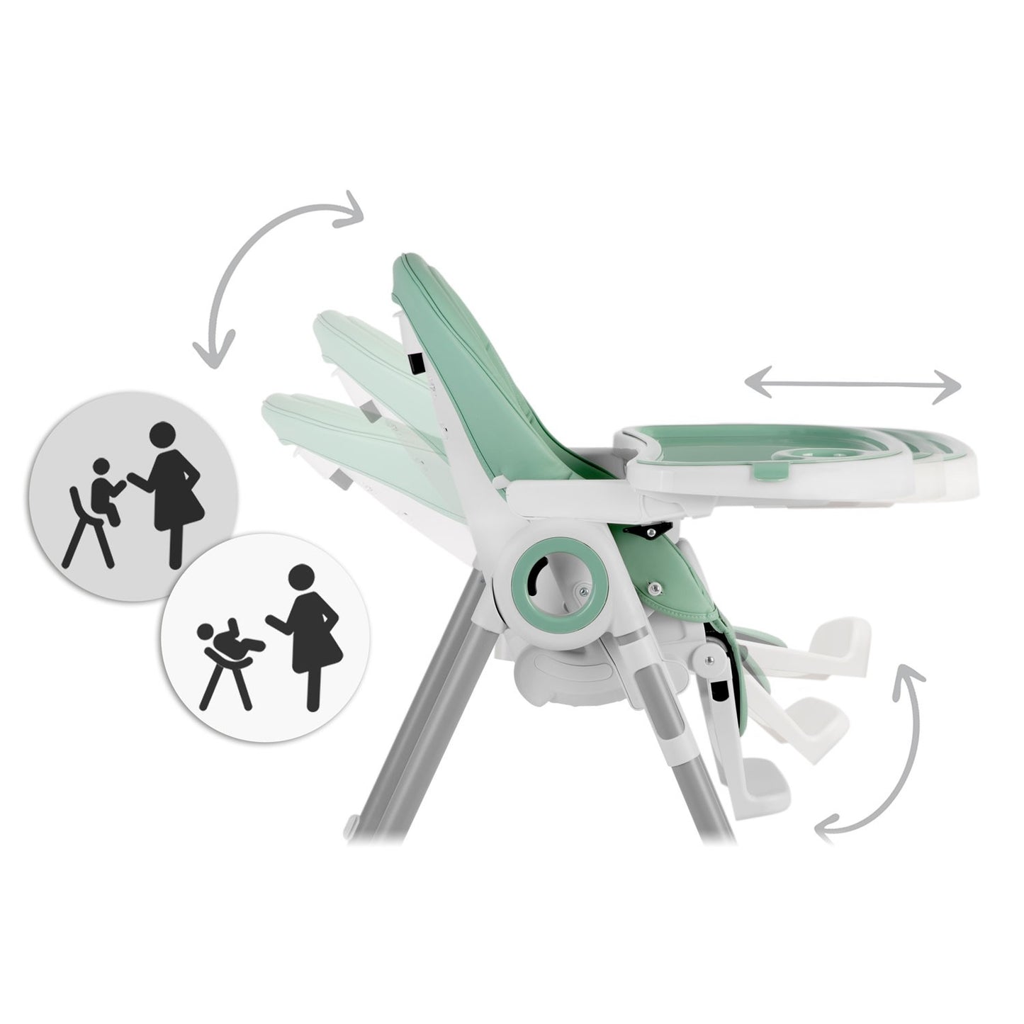 Dining chair with table and lying position Belo green