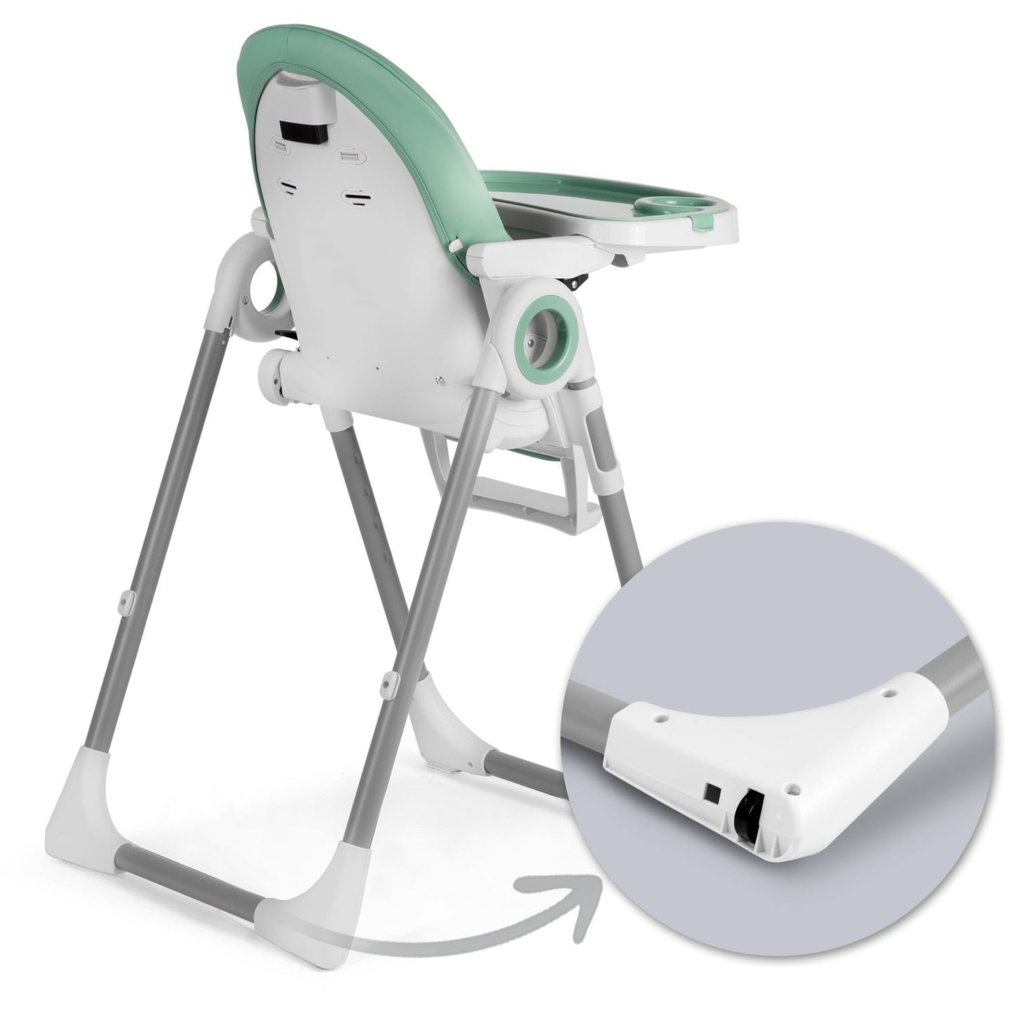 Dining chair with table and lying position Belo green