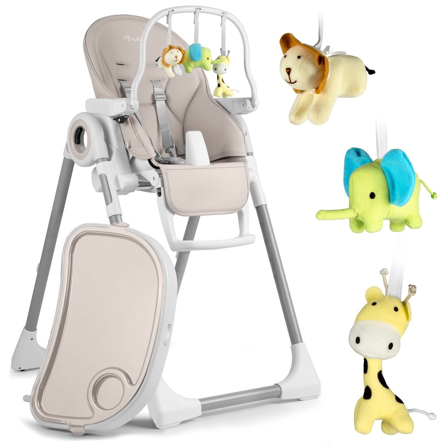 Dining chair with table, gray Belo rocking chair + toy arch