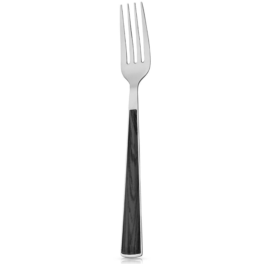 Dining fork 20.5cm, stainless steel, black wood imitation, dishwasher safe
